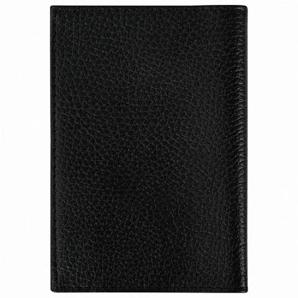 Обложка для паспорта натуральная кожа флоттер, "PASSPORT", кожаный уголок, черная, BRAUBERG, 238192