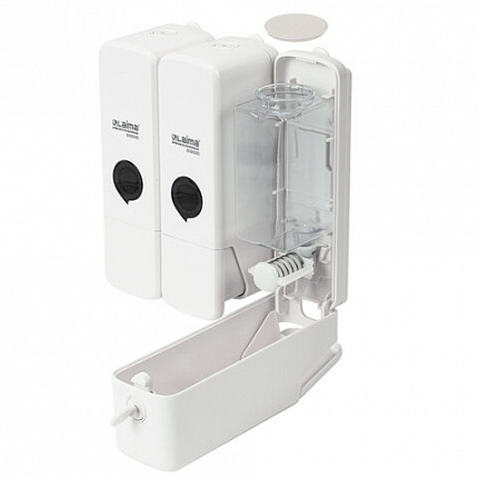 Дозатор тройной 3 х 0,3 л для жидкого мыла/шампуня/геля LAIMA PREMIUM, НАЛИВНОЙ, белый, 609500