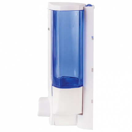 Дозатор для жидкого мыла LAIMA, НАЛИВНОЙ, 0,38 л., белый (тонированный), ABS-пластик, 603921