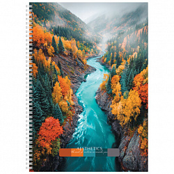 Тетрадь А4 96 л. STAFF "College" гребень, клетка, офсет №2 ЭКОНОМ, обложка картон, ПРИРОДА, 405619