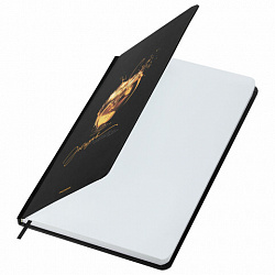 Ежедневник недатированный с резинкой А5 145х203 мм, BRAUBERG, твердый, фольга, 128 л., "Apple", 116294