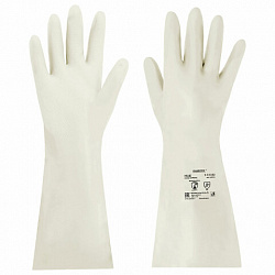Перчатки нитриловые КЩС, EXTRA STRONG, химически устойчивые, белые, размер 7-7,5, S (малый), RABBITEX (РАББИТЕКС), 700914