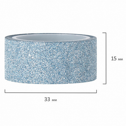 Клейкие ленты полимерные для декора с блестками "ПАСТЕЛЬ", 15 мм х 3 м, 7 цветов, ОСТРОВ СОКРОВИЩ, 661716