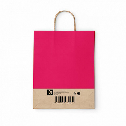 Крафт-пакет бумажный "Ruby red" 26х15х35 см, с кручеными ручками, плотность 80 г/м2, моноцвет, 112412