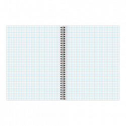 Тетрадь А5, 96 л., ОФИСМАГ, гребень, клетка, обложка картон, МОНОХРОМ, 402797