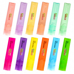 Набор текстовыделителей 12 ЦВЕТОВ, STAFF "EVERYDAY HL-720", 6 неоновых цветов + 6 пастельных цветов, линия 1-5 мм, 152557