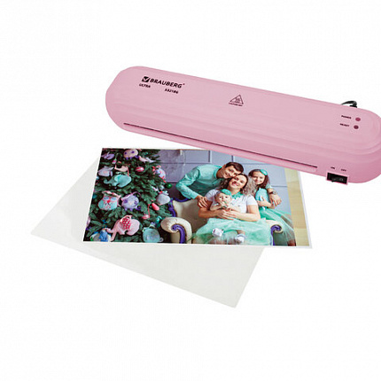 Ламинатор BRAUBERG ULTRA PM235P, РОЗОВЫЙ, формат A4, толщина пленки 60-150 мкм, скорость 30 см/мин, 532186