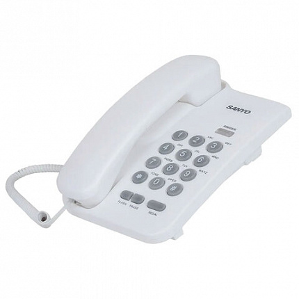 Телефон проводной SANYO RA-S108W, тональный/импульсный режим, повтор, белый