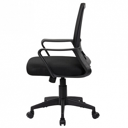 Кресло CROMEX (КРОМЕКС) "Basic CH-698", с подлокотниками, механизм качания, сетка/ткань TW, черное, 533069