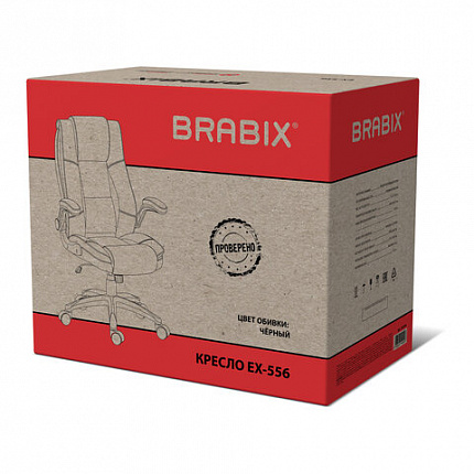 Кресло BRABIX PREMIUM "Paradigm EX-556", пружинный блок, рециклированная кожа, черное, 532976