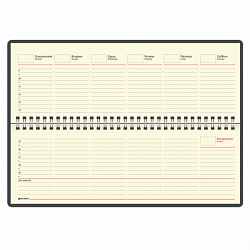 Планинг настольный недатированный (305x140 мм) BRAUBERG "Status", под кожу, 60 л., темно-синий, 113373