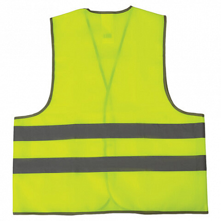 Жилет сигнальный, 2 светоотражающие полосы, ЛИМОННЫЙ, XXL (56-58), ГРАНДМАСТЕР, 610841