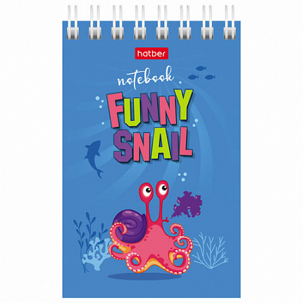 Блокнот МАЛЫЙ ФОРМАТ А7 65х100 мм, 40 л., гребень, картон, клетка, дисплей, HATBER, Ассорти, 031285, 40Б7B1гр