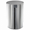 Ведро мусорное с педалью 10 литров, УСИЛЕННОЕ, кольцо под мешок, хром, нержавеющая сталь, ТИТАН