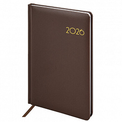 Еженедельник датированный 2026, А5, 145х215 мм, BRAUBERG "Select", балакрон, коричневый, 117183