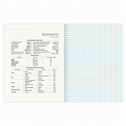 Тетрадь предметная "КОТ-ЭНТУЗИАСТ" 48 л., TWIN-лак, ГЕОГРАФИЯ, клетка, подсказ, BRAUBERG, 404560