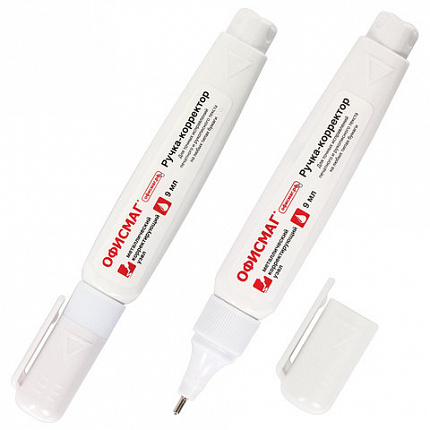 Ручка-корректор ОФИСМАГ, 9 мл, металлический наконечник, 225215