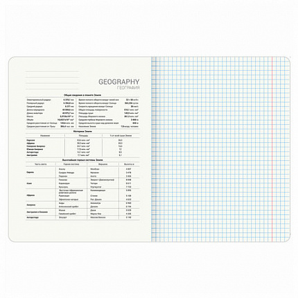 Тетрадь предметная "КОТ-ЭНТУЗИАСТ" 48 л., TWIN-лак, ГЕОГРАФИЯ, клетка, подсказ, BRAUBERG, 404560