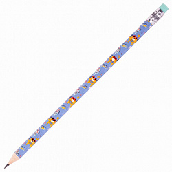 Карандаш чернографитный ЮНЛАНДИЯ "ЩЕНОК", 1 шт., HB, с ластиком, корпус ассорти, 181774