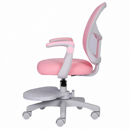 Кресло детское с подставкой для ног BRABIX "Toy MG-205", сетка/ткань TW, розовое, 533151