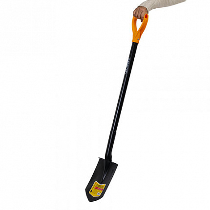 Лопата штыковая стальная 19х27 см, ОБЩАЯ ДЛИНА 115 см, черенок сталь, V-ручка, RABBITEX (РАББИТЕКС) "STRONG METAL", 700476