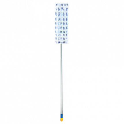 Швабра с флаундером 40 см, черенок 120 см, резьба 1,6 см, МОП микрофибра/абразив, карманы (ТИП К), LAIMA, 601461