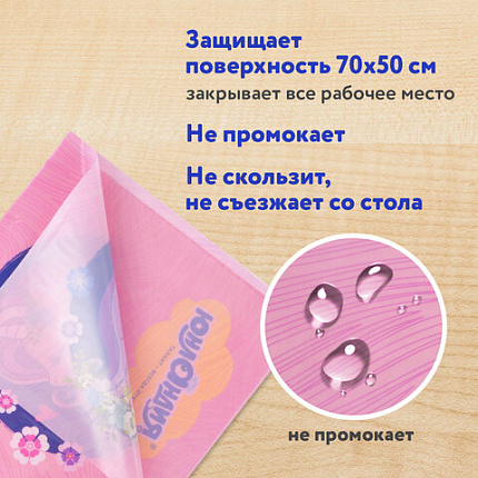Настольное покрытие ЮНЛАНДИЯ для труда и творческих занятий, ПВХ, "Единорог", 50х70 см, 662455