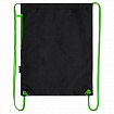 Мешок для обуви BRAUBERG плотный, карман на молнии, подкладка, 43х33 см, "Neon Green", 271625