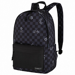 Рюкзак HEIKKI POSITIVE (ХЕЙКИ) универсальный, карман-антивор, "Gray Chess", 42х28х14 см, 273855