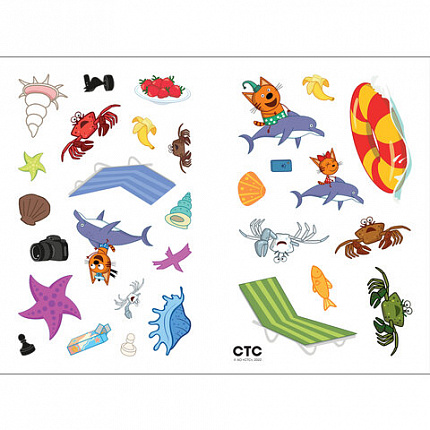 Книжка с наклейками АССОРТИ "Три кота. Развивающие наклейки", 25,5х19,5 см, 0+, МС