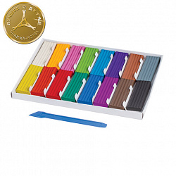 Пластилин классический ЮНЛАНДИЯ "ВЕСЁЛЫЙ ШМЕЛЬ", 16 цветов, 240 г, СО СТЕКОМ, 104810