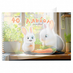 Альбом для рисования, пластиковая обложка, А4, 40 л., гребень, BRAUBERG, 210х297 мм, АССОРТИ-1 (8 видов), 107682