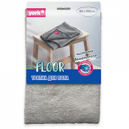 Тряпка для мытья пола 80х100см, плотность 250г/м2, МИКРОФИБРА, YORK, 022340
