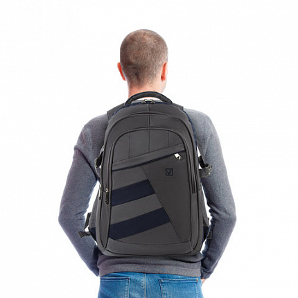 Рюкзак BRAUBERG URBAN универсальный, 2 отделения, "MainStream 2", серо-синий, 45х32х19 см, 224446