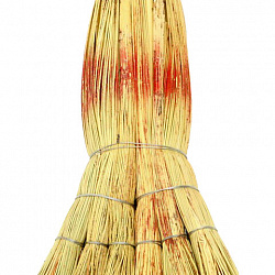 Веник сорго 6-ти ЛУЧЕВОЙ, утяжка проволокой, ЛЮБАША ЛЮКС, ручка в пленке, длина 85 см, 609580