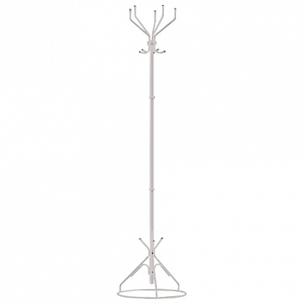 Вешалка-стойка "Ажур-2", 1,89 м, основание 46 см, 5 крючков, металл, белая