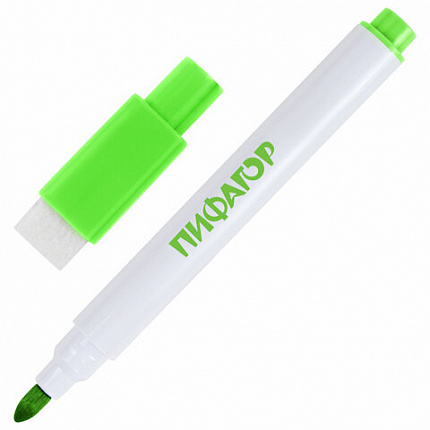 Маркеры стираемые 2 мм для белой доски и планера со стирателем НАБОР 8 ЦВЕТОВ, ПИФАГОР, 152566