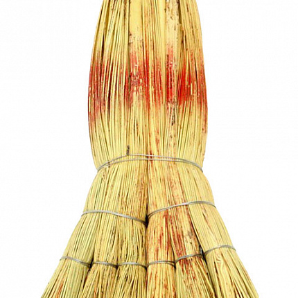 Веник сорго 6-ти ЛУЧЕВОЙ, утяжка проволокой, ЛЮБАША ЛЮКС, ручка в пленке, длина 85 см, 609580