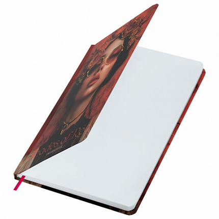 Ежедневник недатированный с резинкой А5 145х203 мм, BRAUBERG, твердый, фольга, 128 л., "Red vibe", 116298