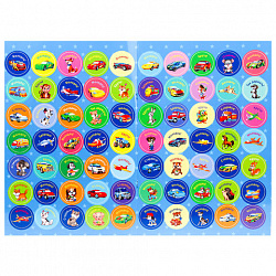 Наклейки бумажные поощрительные, ассорти, 4 листа, 96 наклеек, 150х200 мм, ПП