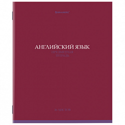Тетрадь предметная "КОЛОР" 36 л., обложка мелованная бумага, АНГЛИЙСКИЙ ЯЗЫК, клетка, BRAUBERG, 405071