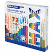 Карандаши цветные супермягкие яркие BRAUBERG MAX, 72 цвета, шестигранные, грифель 3,3 мм, натуральное дерево, 181861
