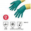 Перчатки VILEDA PROFESSIONAL латекс-неопреновые МНОГОРАЗОВЫЕ х/б напыление, СВЕРХПРОЧНЫЕ, размер L (большой), зеленые/желтые, 174307