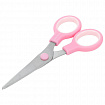 Ножницы BRAUBERG KIDS 130 мм, ручки розовые, закругленные лезвия с линейкой, 274063