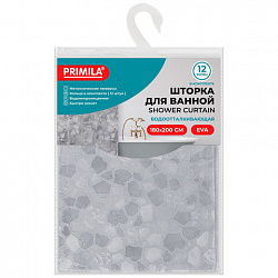 Шторка для ванной EVA, 180х200 см, кольца в комплекте, СЕРАЯ ЛЕДЯНАЯ СВЕЖЕСТЬ, PRIMILA (ПРИМИЛА), 700101