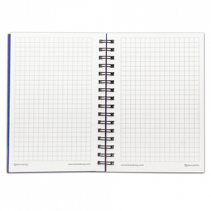 Блокнот МАЛЫЙ ФОРМАТ А6 105х145 мм, 80 л., гребень, пластик, клетка, BRAUBERG, "Офисный", 125399