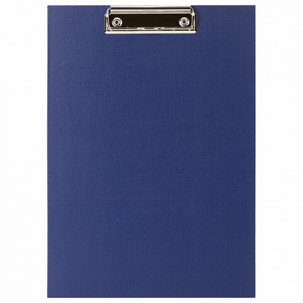 Доска-планшет STAFF "EVERYDAY" с прижимом А4 (225х316 мм), картон/бумвинил РОССИЯ, синяя, 229052