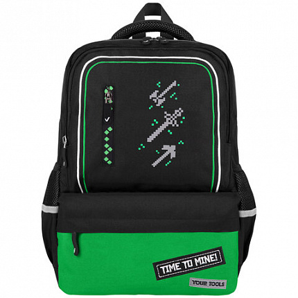 Рюкзак BRAUBERG STAR, 1 отделение, 5 карманов, "Digital tools", черный, 40x29x13 см, 273133