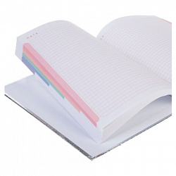 Блокнот А5 167х216 мм, 80 л., твёрдый, бумвинил "METALLIC", клетка, блок 5 цв., HATBER, золото, 084778, 80ББ5В1