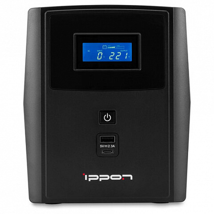 Источник бесперебойного питания IPPON Smart Power Pro II 2200, 2200 ВА (1200 Вт), LCD, 6 x IEC C13, 1005590